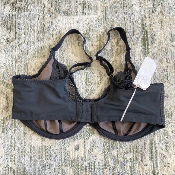 NEW Elomi Charley Stretch Lace Plunge Bra in Black EL4382 Women’s Size 42I - Picture 7 of 11